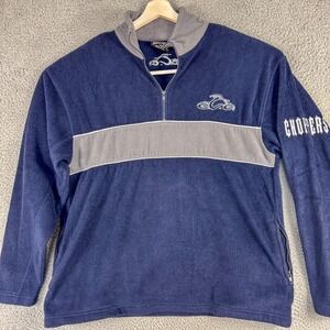 Orange County Choppers Fleece Mens Large Blue 1/4‎ Zip Motorcycle Biker Y2K VTG